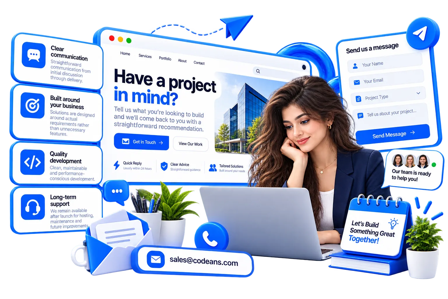 Contact CODEANS to discuss your web design or development project