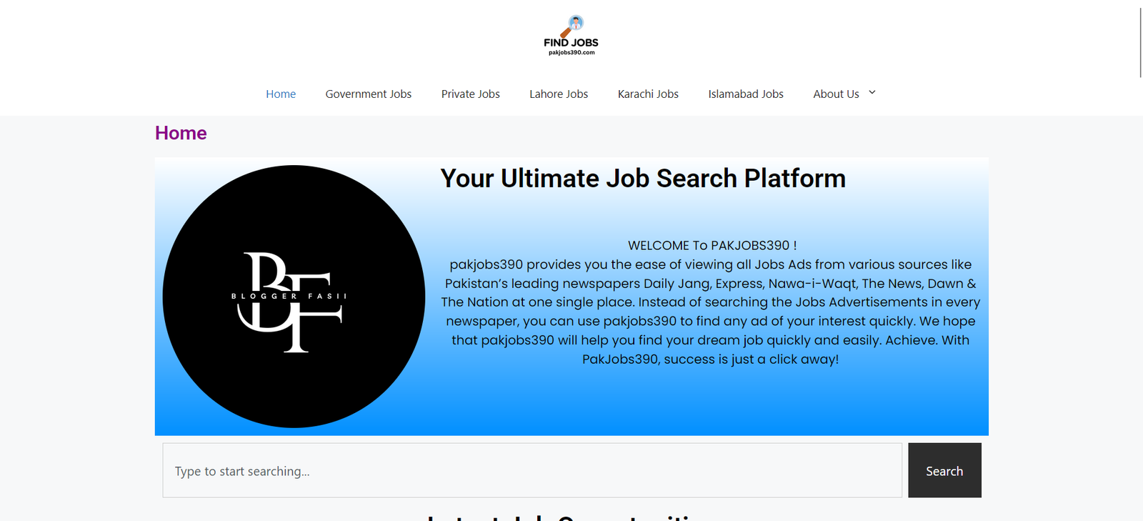 PAK JOBS 390 (Blogging)